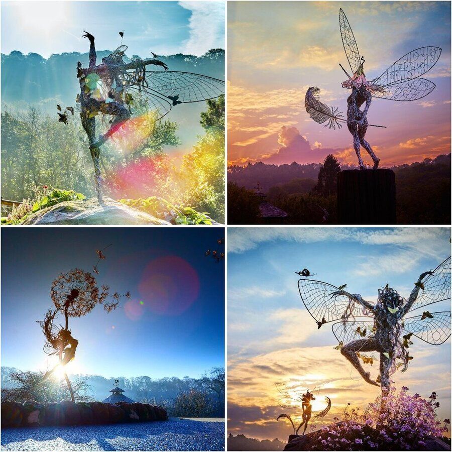 Handmade Metal Garden Fairy Statue — 70cm Decor