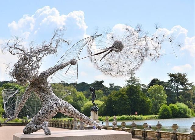 Handmade Metal Garden Fairy Statue — 70cm Decor