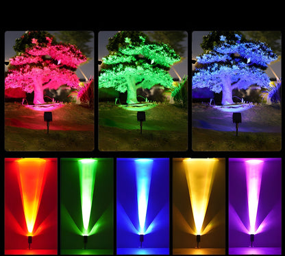 Solar LED Garden Spotlight — Adjustable Head & RGB