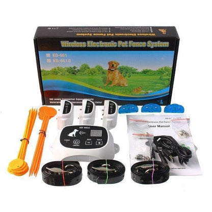 Wireless Dog Fence With Adjustable Training Collar