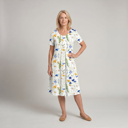 Floral Midi Dress — Casual A-Line Everyday Style