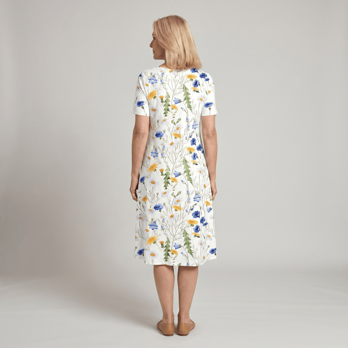 Floral Midi Dress — Casual A-Line Everyday Style