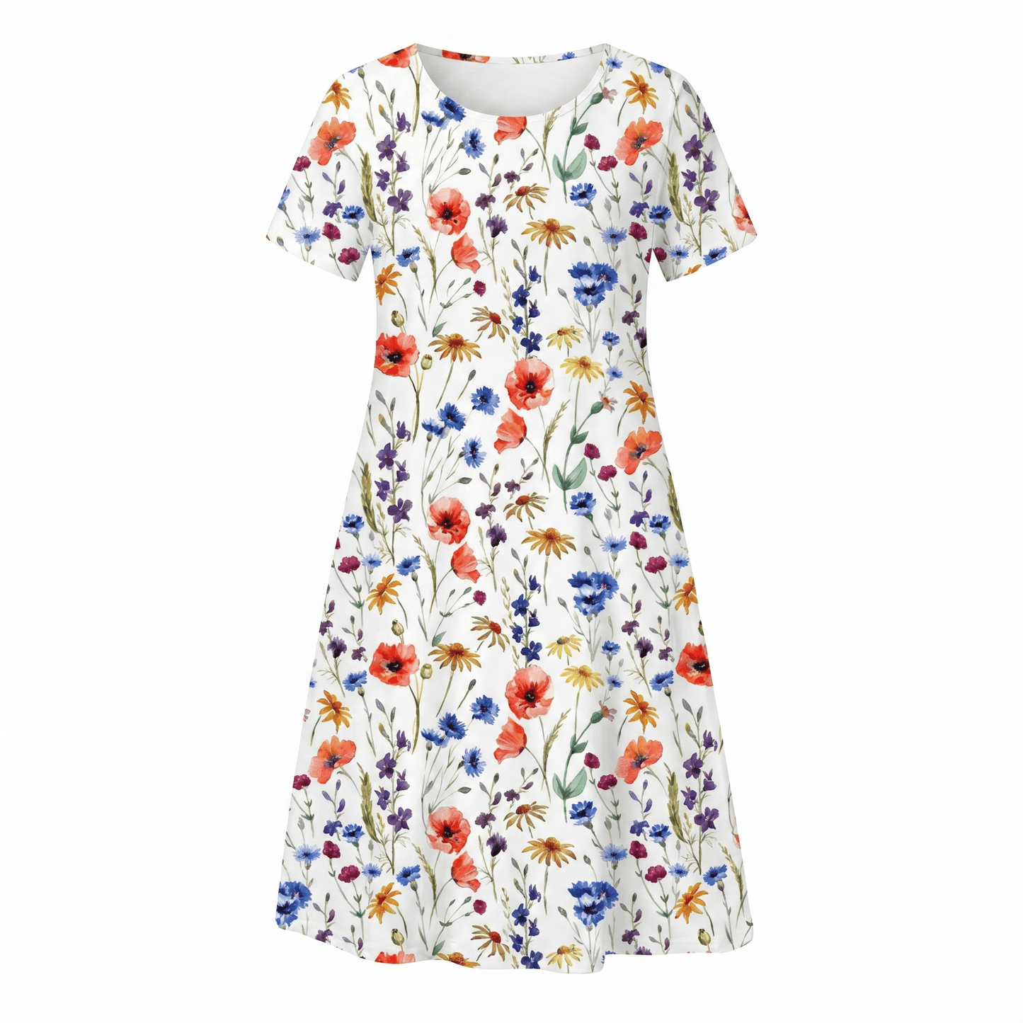 Floral Midi Dress — Casual A-Line Everyday Style