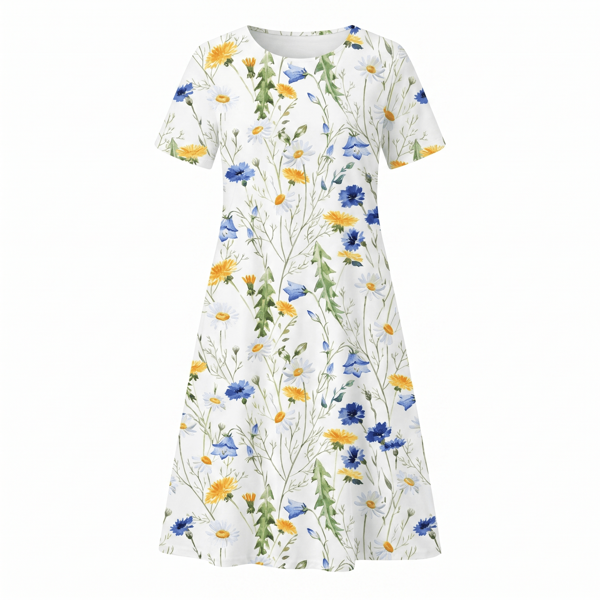Floral Midi Dress — Casual A-Line Everyday Style