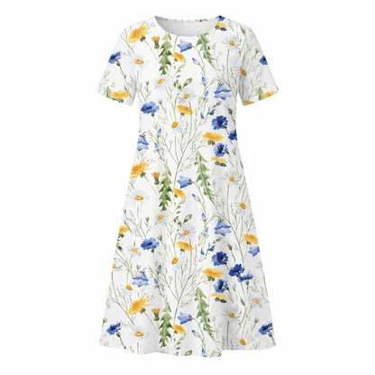 Floral Midi Dress — Casual A-Line Everyday Style