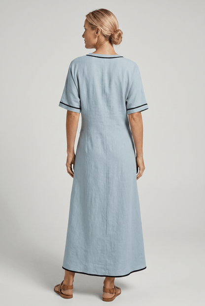 Summer Maxi Dress — V-Neck with Twist Front