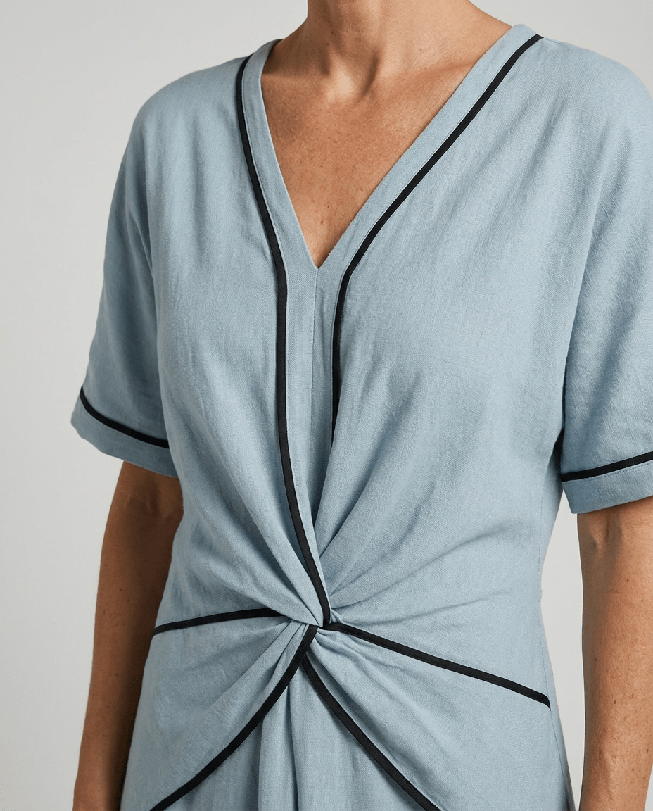 Summer Maxi Dress — V-Neck with Twist Front