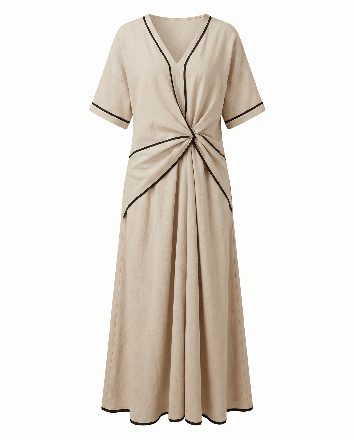 Summer Maxi Dress — V-Neck with Twist Front