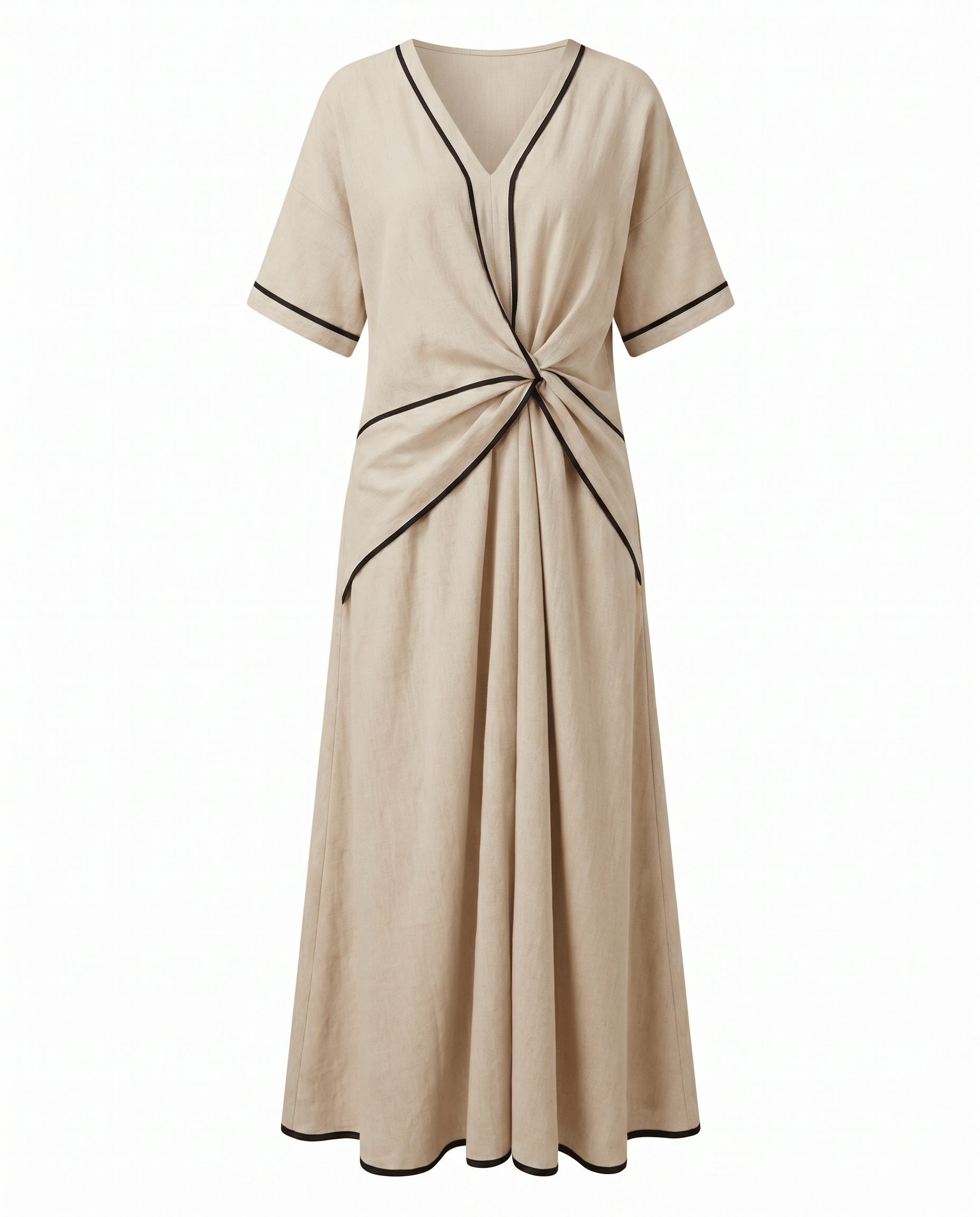Summer Maxi Dress — V-Neck with Twist Front