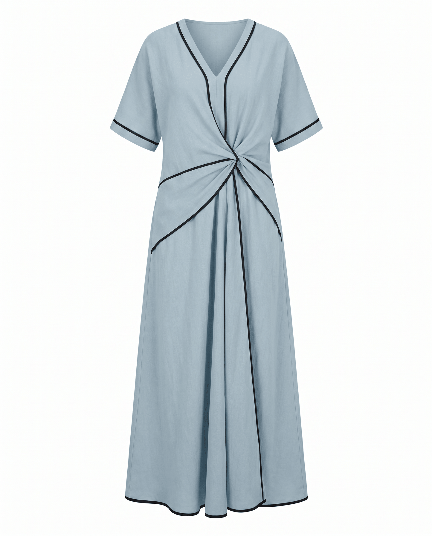 Summer Maxi Dress — V-Neck with Twist Front