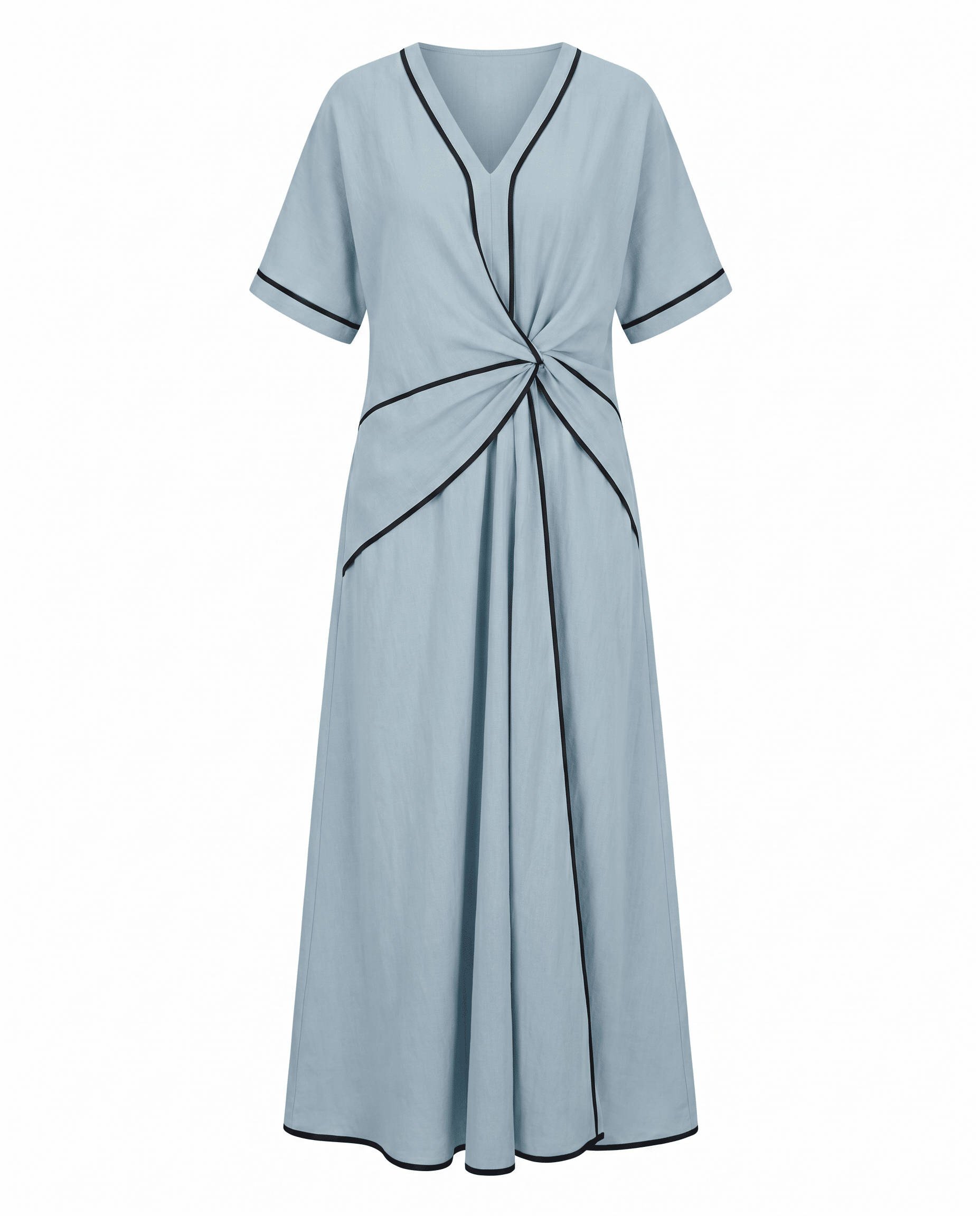 Summer Maxi Dress — V-Neck with Twist Front